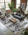 Meadow Breeze Collection Area Rug -  Bluebell Rectangle Charcoal  lifestyle 9