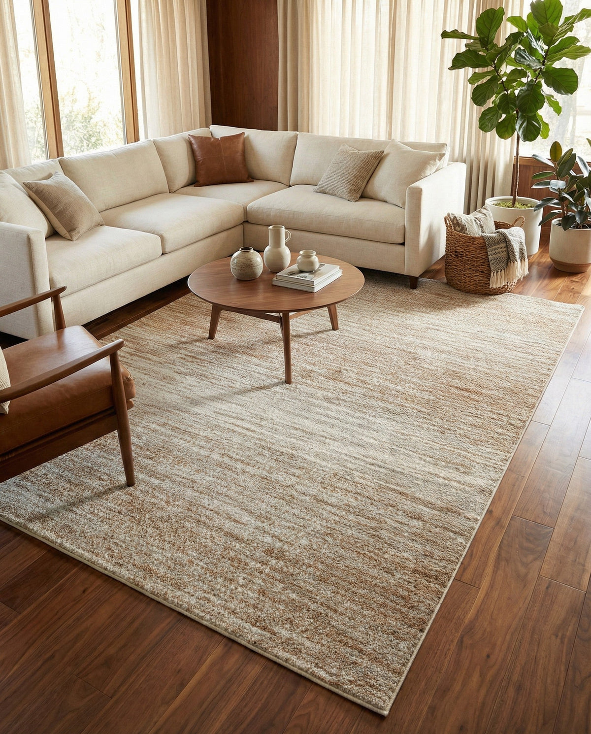 Sienna Collection Area Rug -  Verona Rectangle Smokey Taupe  lifestyle 63