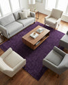 Solid Shag Seaside Collection Area Rug - Azure Cove (Violet) Square Violet  lifestyle 39
