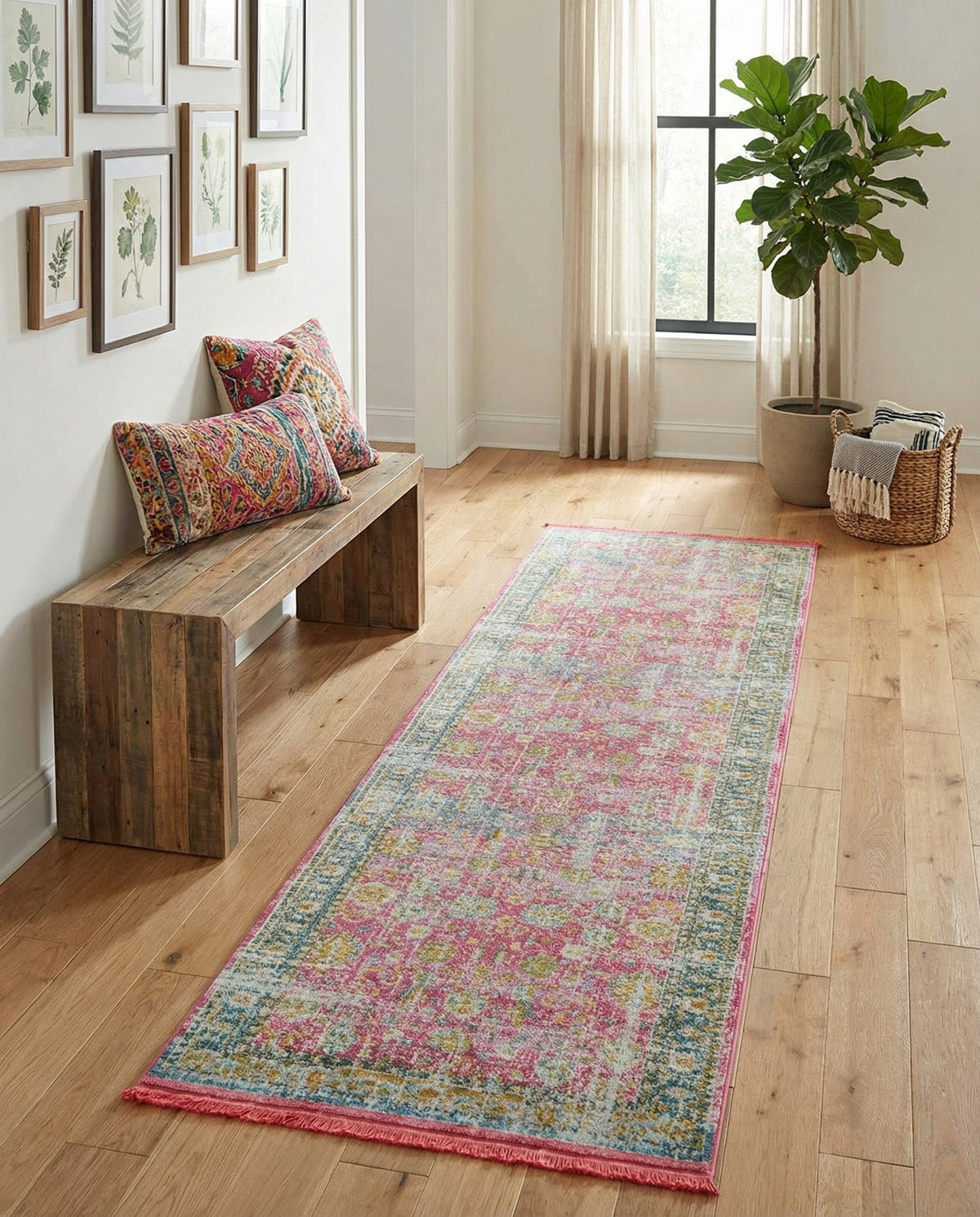 Arcadia Rugs Collection Area Rug -  Shangri-La Runner Pink  lifestyle 95
