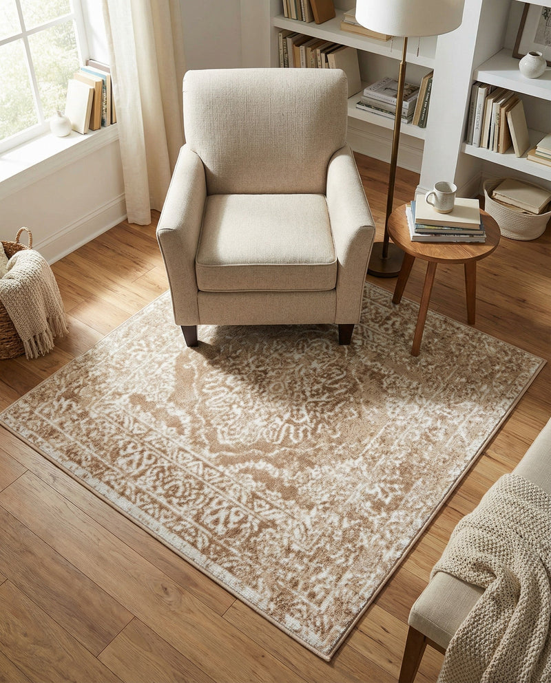 Cambridge Classics Collection Area Rug -  Magdalene (Beige) Square Beige  lifestyle 69