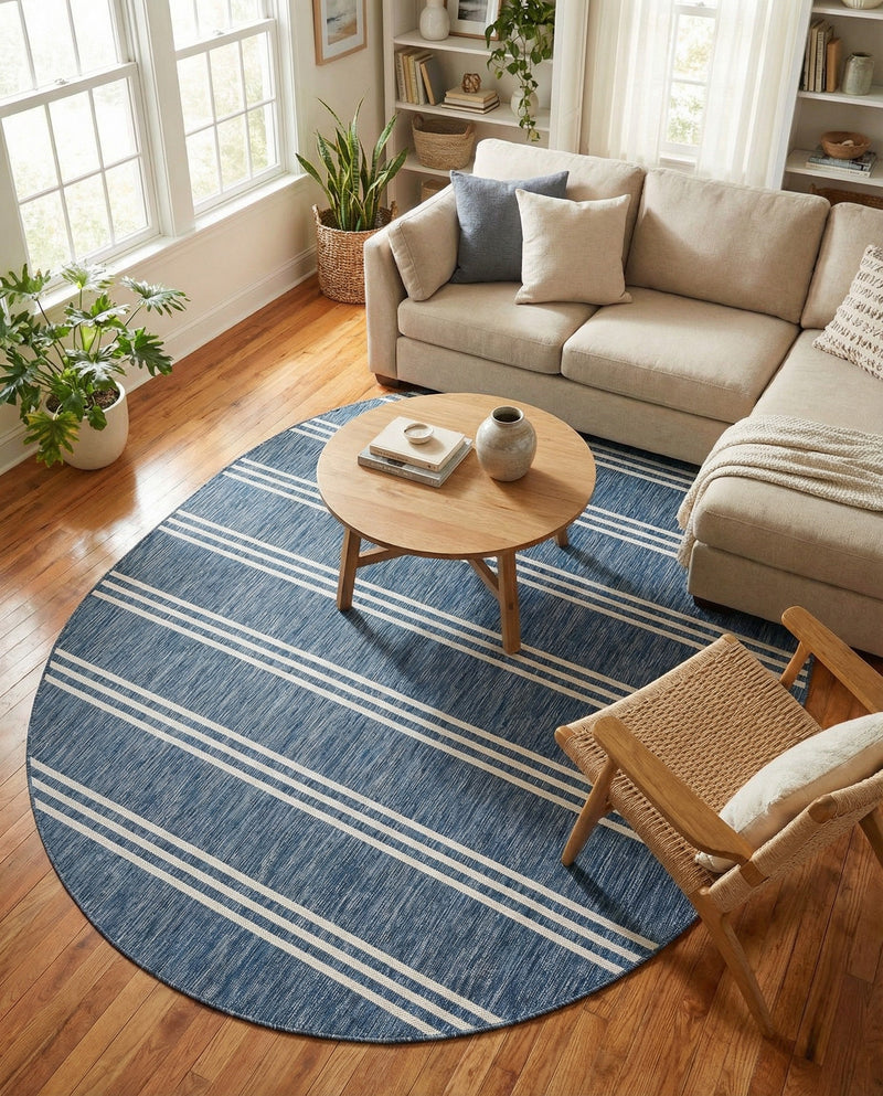 Urban Oasis Rugs Collection Area Rug -  District (Blue) Oval Blue  lifestyle 53