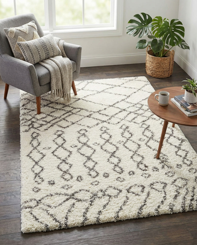 Casablanca Comfort Collection Area Rug -  Fez Rectangle Pure Ivory  lifestyle 33