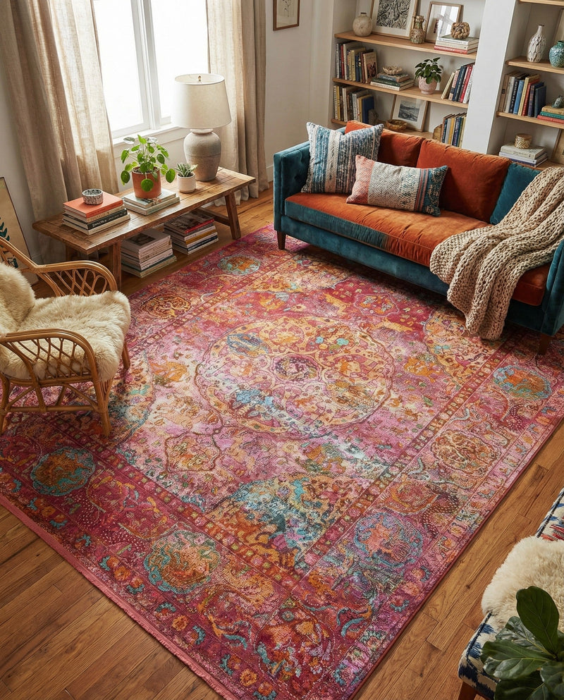 Caribbean Breeze Collection Area Rug -  Xcalak Rectangle Red  lifestyle 27