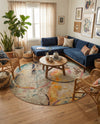 Chromatic Oasis Collection Area Rug -  Fresco Round Multi  lifestyle 54