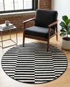 Soho Elegance Collection Area Rug -  Hudson (Black) Round Black  lifestyle 77