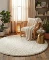 Alpine Plush Collection Area Rug -  Cortina (White) Round White  lifestyle 73