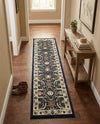 Tabriz Tapestry Collection Area Rug - Sahand (Navy Blue) Runner Navy Blue  lifestyle 48
