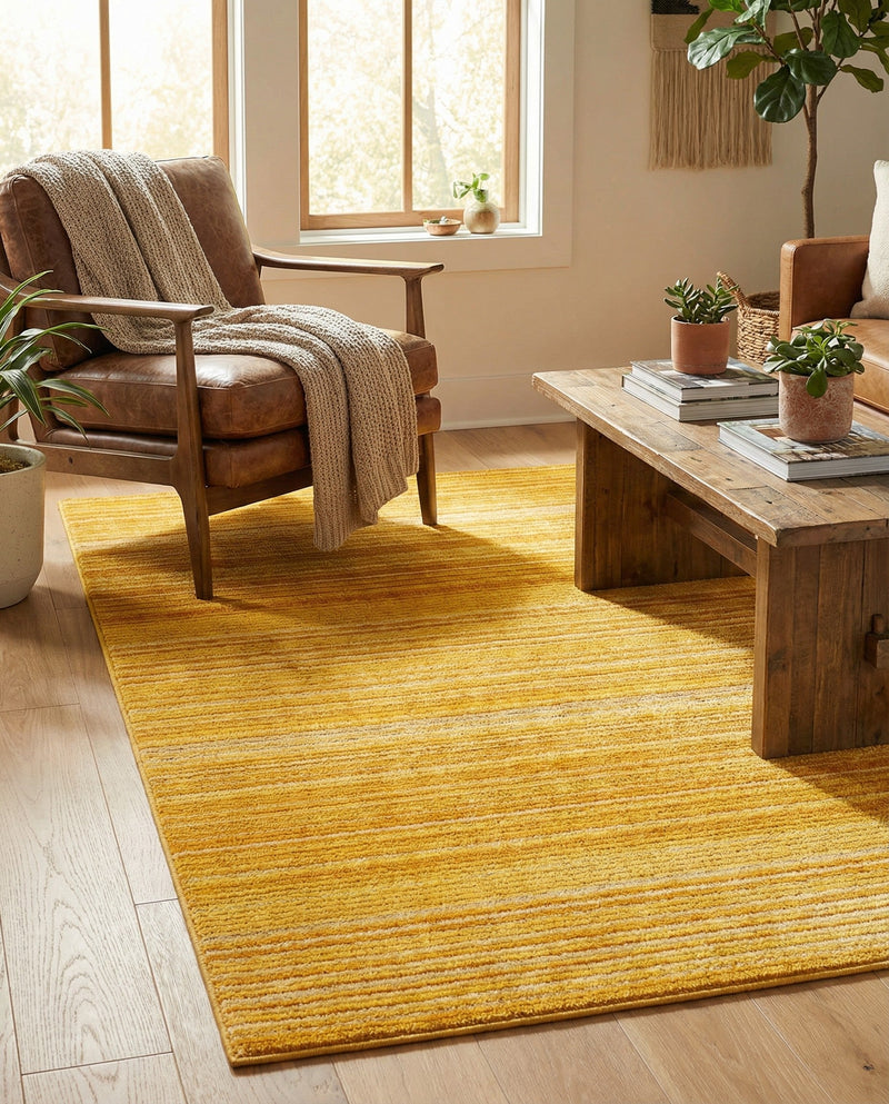 Jewel Oasis Collection Area Rug - Sapphire (Yellow) Rectangle Yellow  lifestyle 12