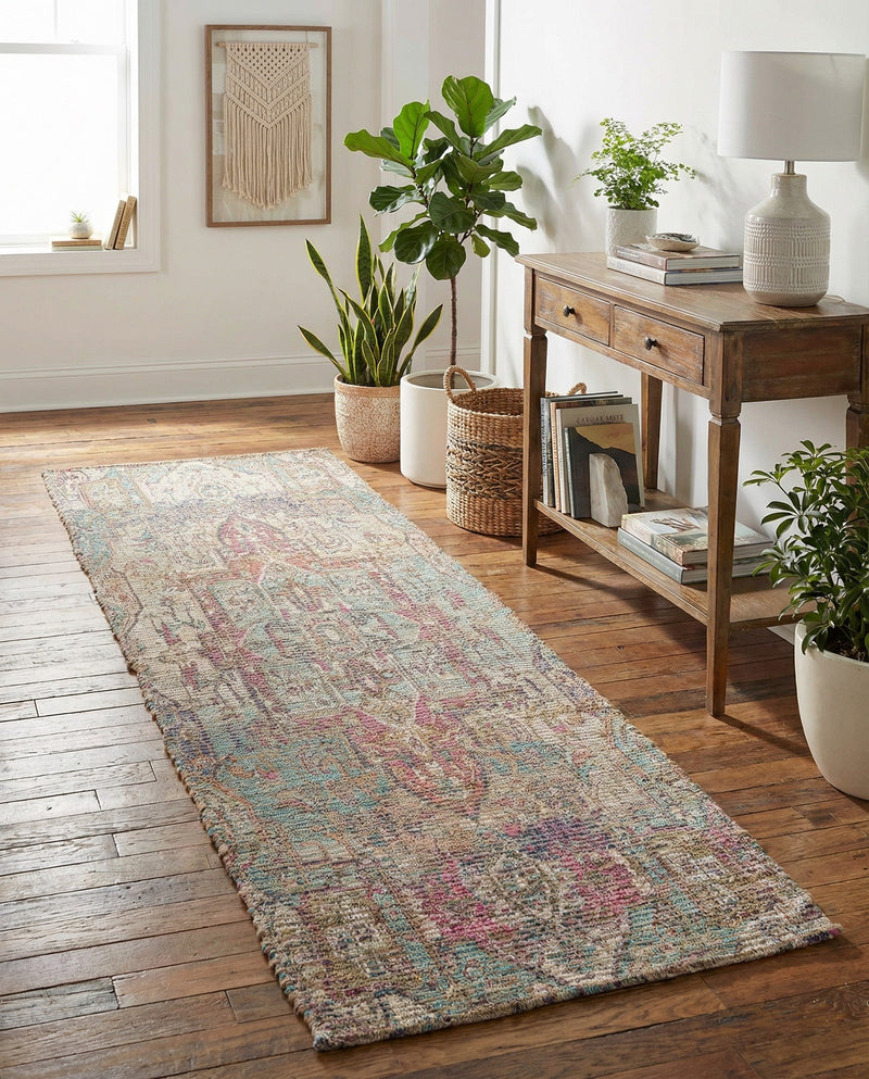 Savannah Threads Collection Area Rug -  Karoo Runner Antique Red and Blue  lifestyle 51