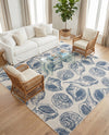 Seaside Haven Rugs Collection Area Rug -  Lighthouse (Ivory and Navy Blue) Square Ivory and Navy Blue  lifestyle 29