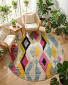Sedona Vista Collection Area Rug -  Pricklypear Round Multi  lifestyle 76