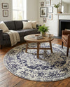 Georgetown Rugs Collection Area Rug - Dupont (Blue) Round Blue  lifestyle 39