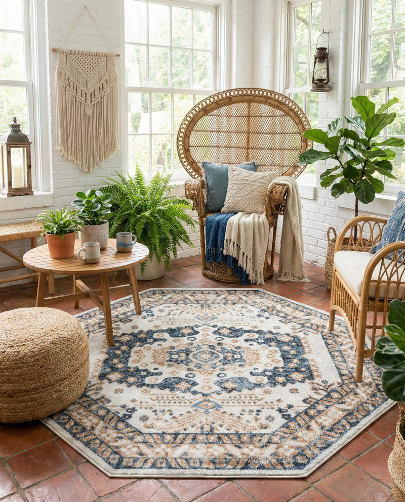 Cambridge Classics Collection Area Rug -  Pembroke (Cream) Octagon Cream  lifestyle 63
