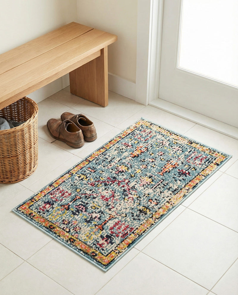 Sierra Collection Area Rug -  Shasta Rectangle Blue  lifestyle 20