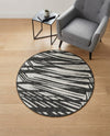 Urban Terrace Collection Area Rug -  Queens Round Black and White  lifestyle 44