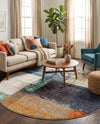 Colorburst Oasis Collection Area Rug - Palette Round Multi  lifestyle 56