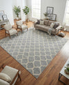Lattice Gardens Collection Area Rug -  Bloomfield (Light Gray) Square Light Gray  lifestyle 57