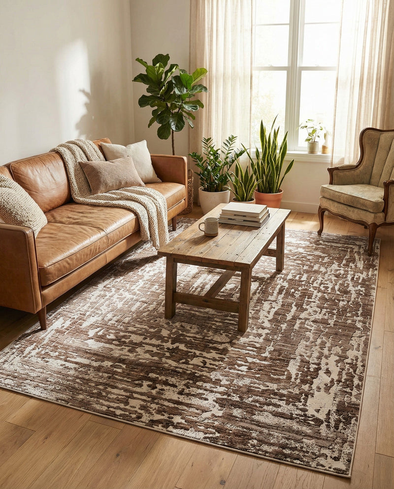 Sanctuary Retreat Collection Area Rug -  Asylum Rectangle Chocolate Brown  lifestyle 21
