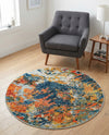 Colorburst Oasis Collection Area Rug -  Chroma Round Multi  lifestyle 74