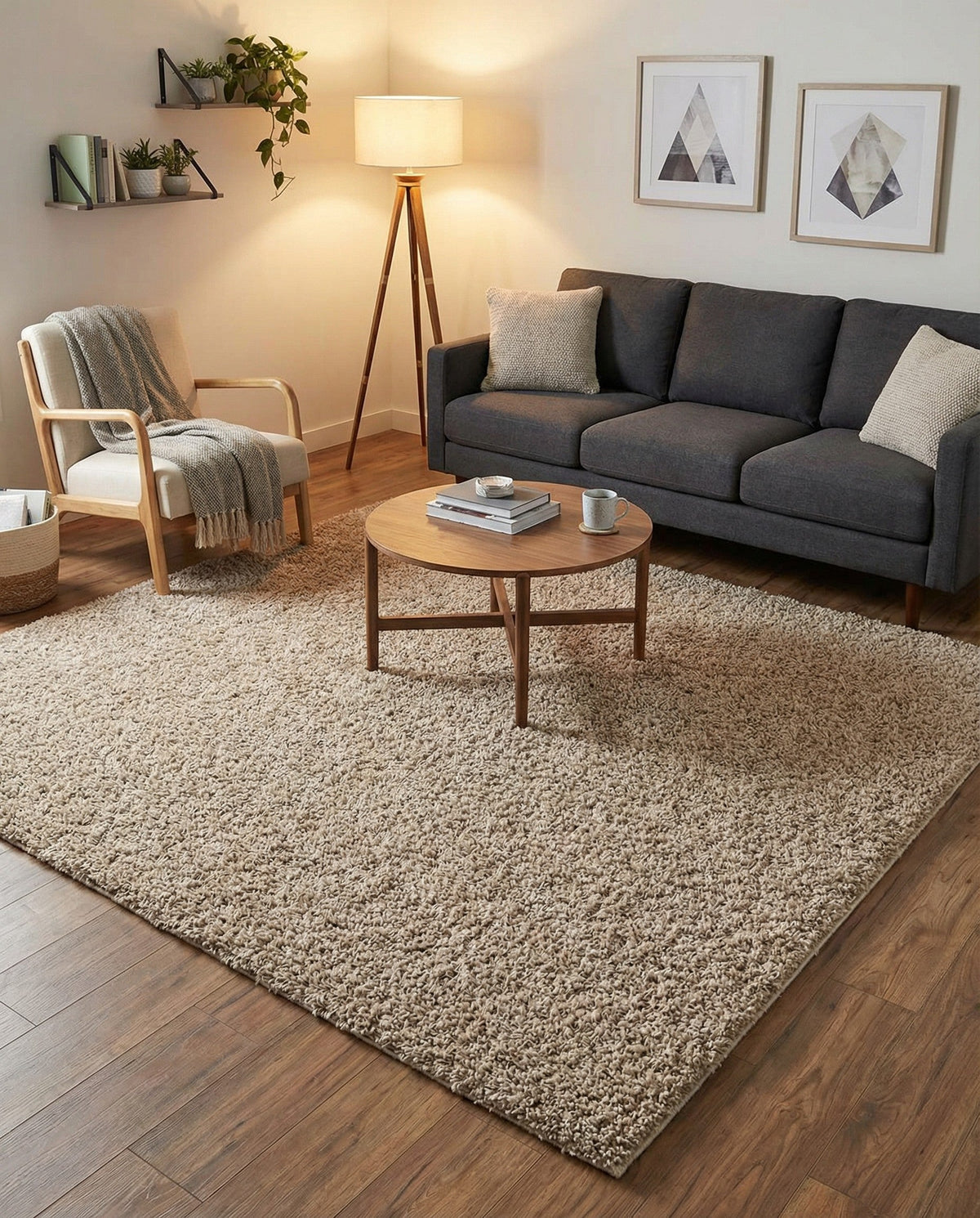Alpine Plush Collection Area Rug -  Cortina (Linen) Square Linen  lifestyle 92