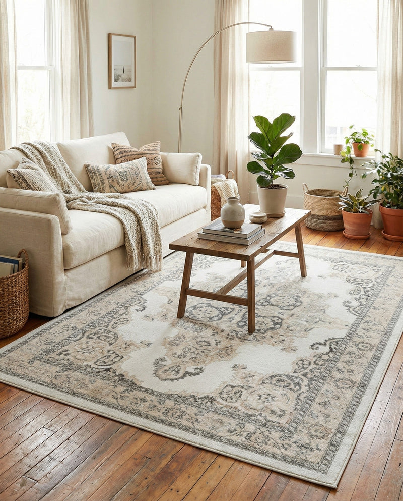 Beverly Grove Collection Area Rug -  Fairfax (Ivory) Rectangle Ivory  lifestyle 29