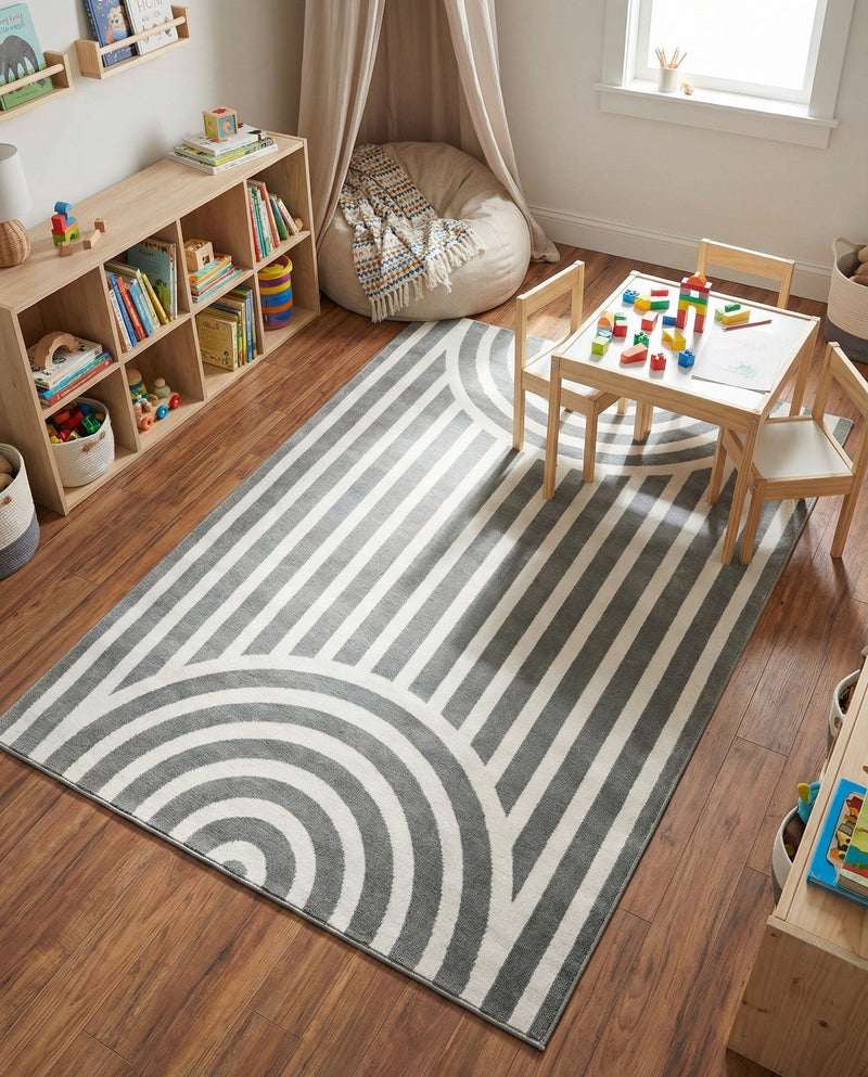 Wonder Tykes Collection Area Rug -  Joydale Rectangle Silver Gray  lifestyle 38