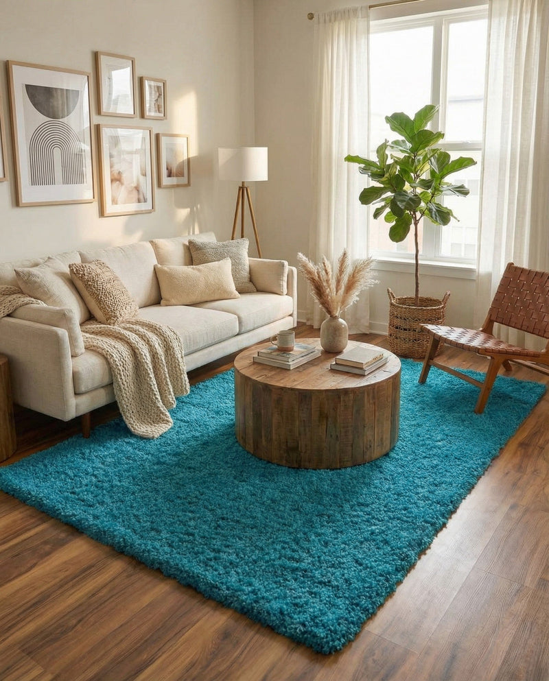 Plush Oasis Collection Area Rug - Serenity (Turquoise) Rectangle Turquoise  lifestyle 19