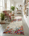 Chromatic Oasis Collection Area Rug -  Blush Runner Multi  lifestyle 78