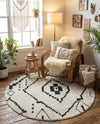 Tangier Treasures Collection Area Rug -  Chefchaouen Round Ivory  lifestyle 71