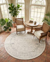 Savannah Soiree Collection Area Rug -  Everglade (White) Round White  lifestyle 72