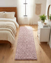 Cozy Comfort Shag Collection Area Rug - Haven (Pink) Runner Pink  lifestyle 71