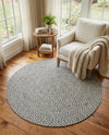 Highland Woven Jute Collection Area Rug - Glenmore (Gray) Round Gray  lifestyle 75