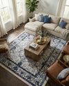 Horizon Collection Area Rug -  Sierra Rectangle Ivory and Blue  lifestyle 11