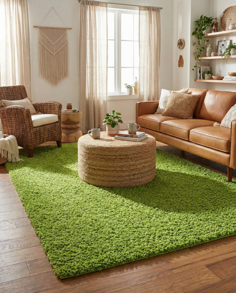 Plush Oasis Collection Area Rug - Serenity (Grass Green) Rectangle Grass Green  lifestyle 17