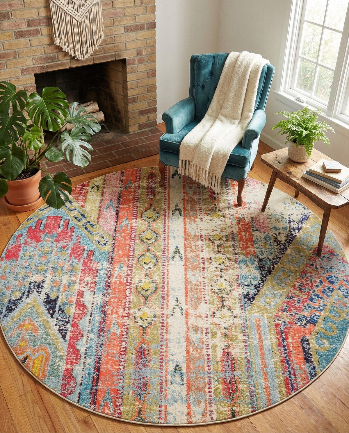 Sedona Vista Collection Area Rug -  Cholla Round Multi  lifestyle 110