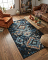 Tangier Treasures Collection Area Rug -  Fez Rectangle Navy Blue  lifestyle 21