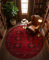 Samarkand Elegance Collection Area Rug -  Fergana Round Red  lifestyle 73