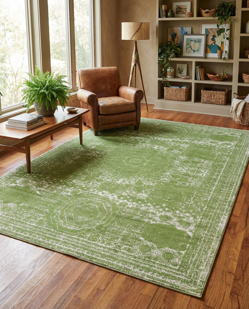 Dover Terrace Collection Area Rug -  Lagoon (Green) Rectangle Green  lifestyle 3