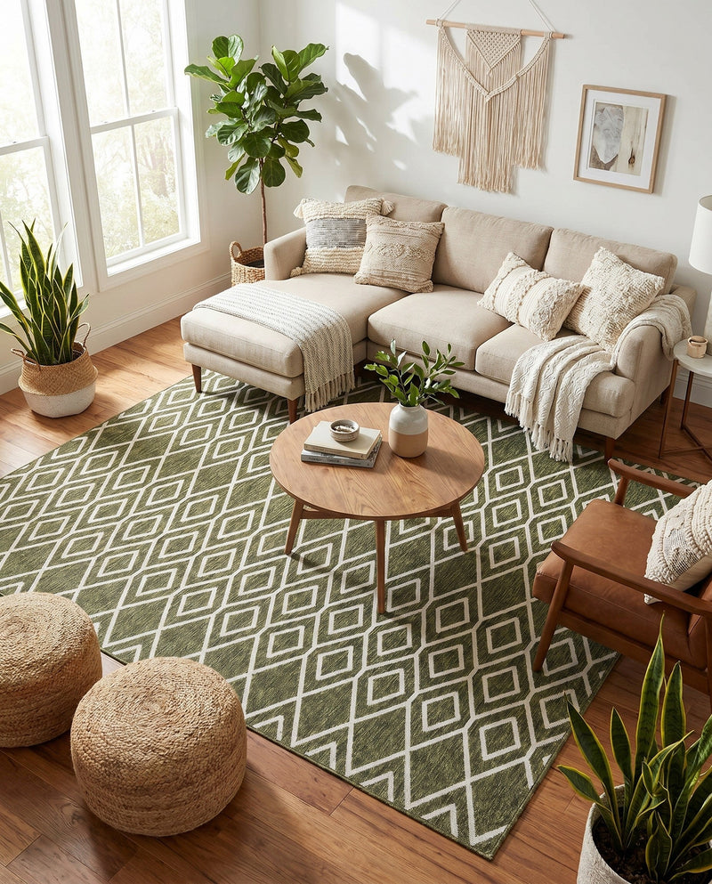 Urban Oasis Rugs Collection Area Rug -  Boulevard (Green) Square Green  lifestyle 13