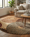 Bistro Lounge Collection Area Rug -  Cappuccino Round Beige  lifestyle 45
