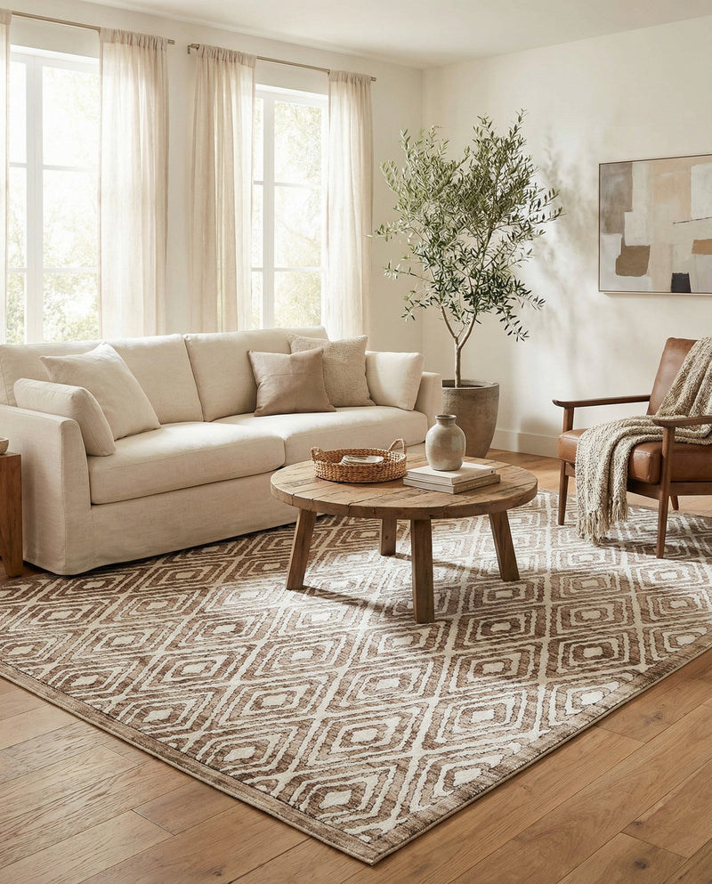 Sanctuary Retreat Collection Area Rug -  Oasis Rectangle Chocolate Brown  lifestyle 40