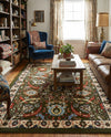 Tabriz Tapestry Collection Area Rug - Sahand (Green) Rectangle Green  lifestyle 22