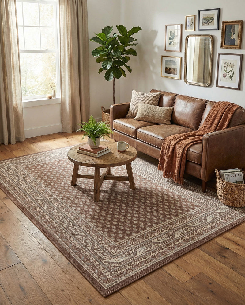 Soho Elegance Collection Area Rug -  Mercer (Brown) Rectangle Brown  lifestyle 20