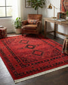 Samarkand Elegance Collection Area Rug -  Zarafshan Rectangle Red  lifestyle 15