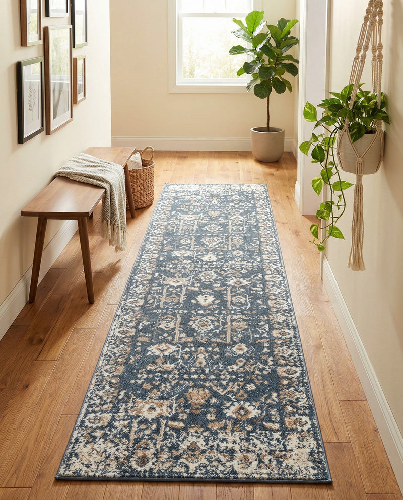 Cascade Range Collection Area Rug -  Shasta (Blue) Runner Blue  lifestyle 65