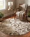 Andes Summit Collection Area Rug -  Huascarán Round Chocolate Brown  lifestyle 55