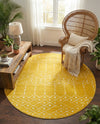 Marrakesh Lattice Collection Area Rug - Casablanca (Yellow) Round Yellow  lifestyle 70