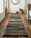 Savannah Jute Collection Area Rug - Nantucket Runner Navy Blue and Ivory  lifestyle 79