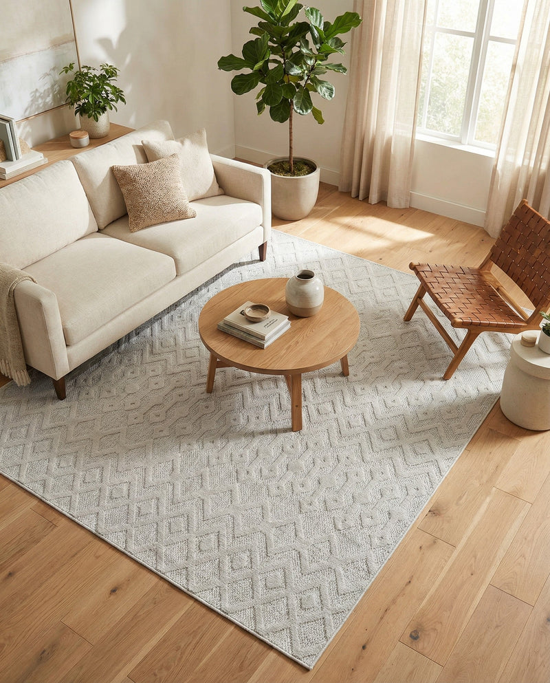 Garden Lattice Charm Collection Area Rug -  Pergola (Grey) Square Grey  lifestyle 54